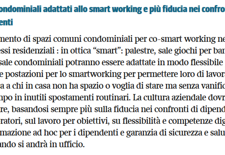 Corriere Economia - Coronavirus, come sarà l’ufficio del futuro? Open space, mense e sale riunioni